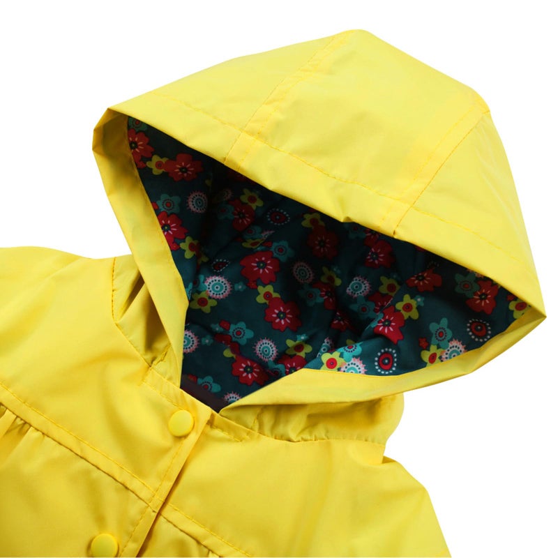 LZH Girl Baby Kid Waterproof Hooded Coat Jacket Outwear Suit Raincoat Hoodies with Pants Yellow 4T(For Age 3-4Y) - Image 2